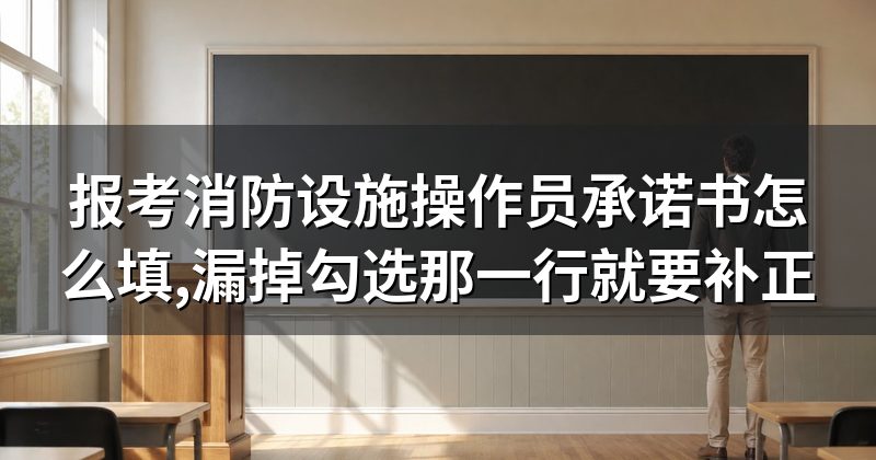 报考消防设施操作员承诺书怎么填,漏掉勾选那一行就要补正
