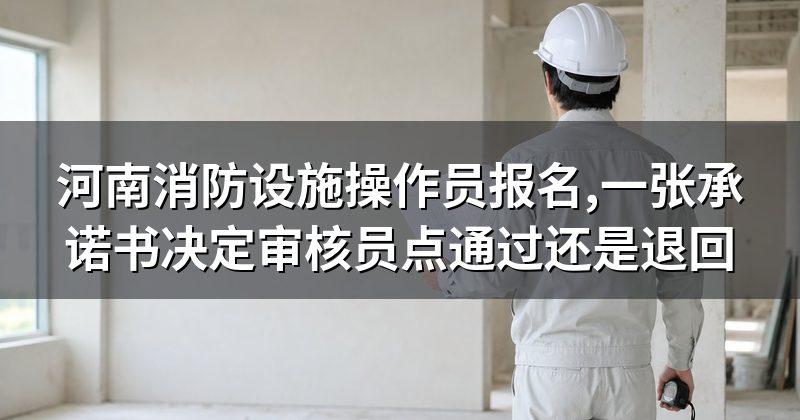 河南消防设施操作员报名,一张承诺书决定审核员点通过还是退回