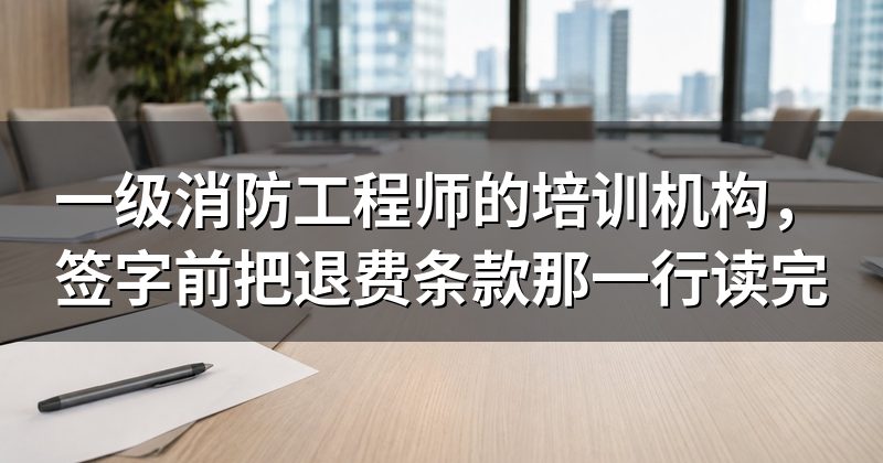一级消防工程师的培训机构，签字前把退费条款那一行读完