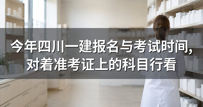 今年四川一建报名与考试时间,对着准考证上的科目行看