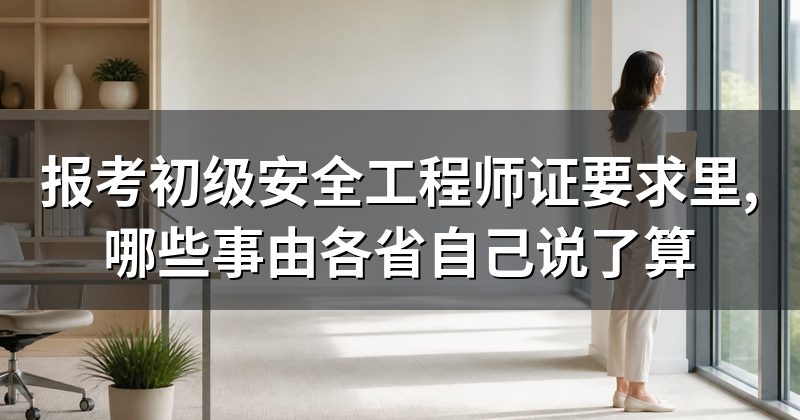 报考初级安全工程师证要求里,哪些事由各省自己说了算