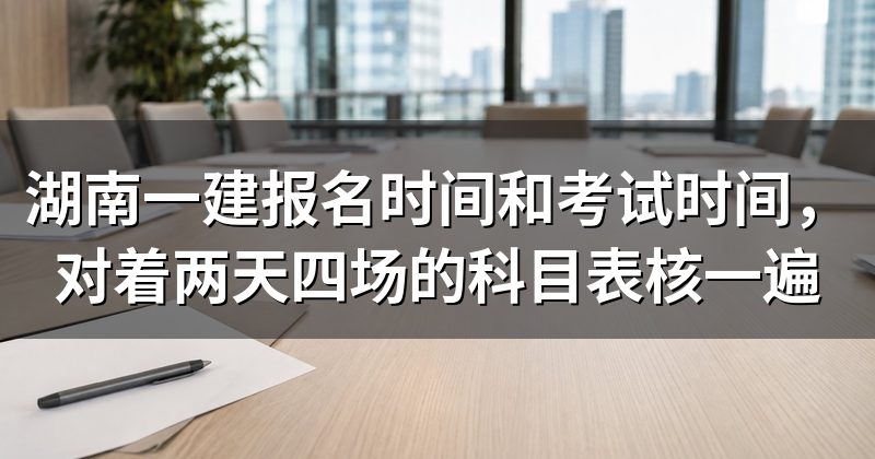 湖南一建报名时间和考试时间，对着两天四场的科目表核一遍