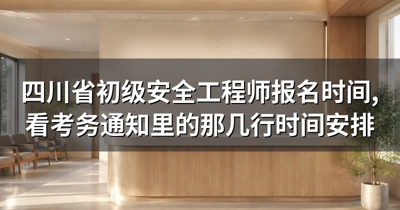 四川省初级安全工程师报名时间,看考务通知里的那几行时间安排