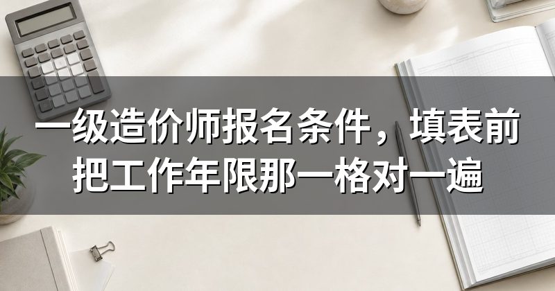 一级造价师报名条件,填表前把工作年限那一格对一遍