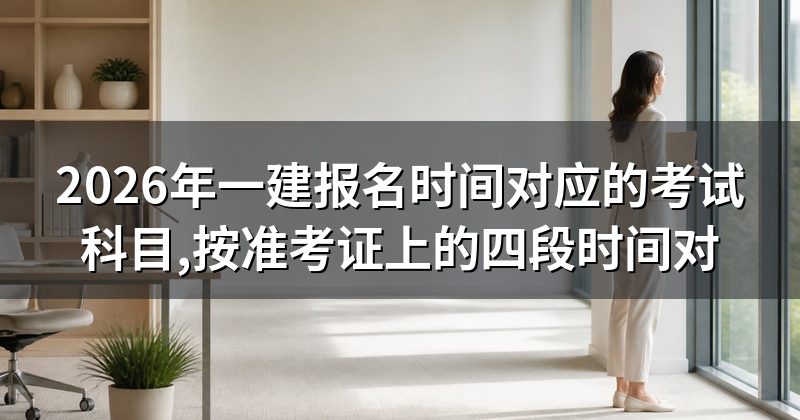 2026年一建报名时间对应的考试科目,按准考证上的四段时间对