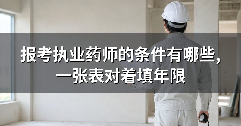 报考执业药师的条件有哪些,一张表对着填年限