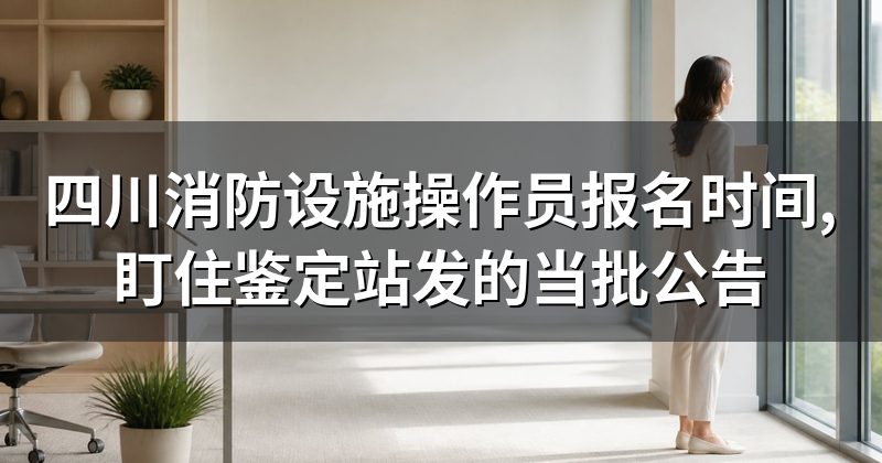 四川消防设施操作员报名时间,盯住鉴定站发的当批公告