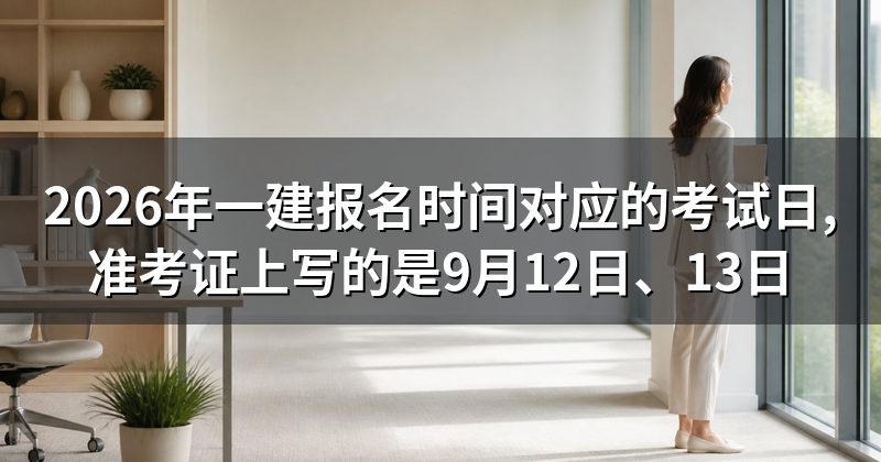 2026年一建报名时间对应的考试日,准考证上写的是9月12日、13日