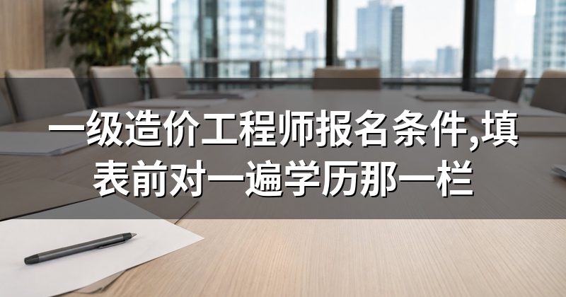 一级造价工程师报名条件,填表前对一遍学历那一栏