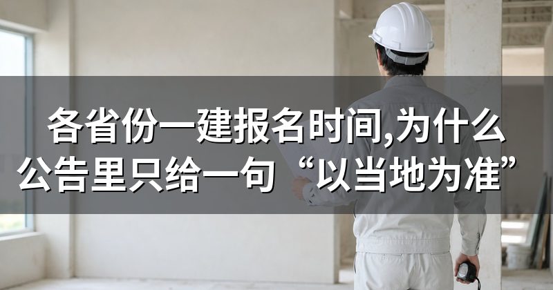 各省份一建报名时间,为什么公告里只给一句“以当地为准”