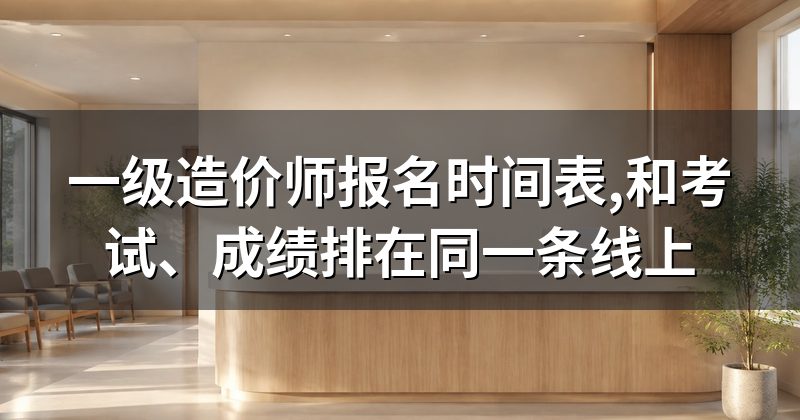 一级造价师报名时间表,和考试、成绩排在同一条线上