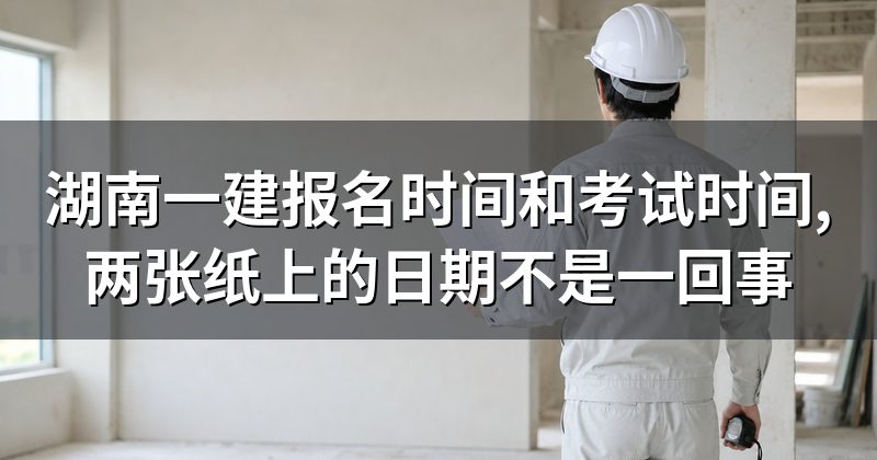 湖南一建报名时间和考试时间,两张纸上的日期不是一回事