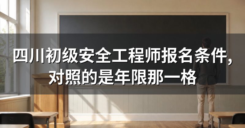 四川初级安全工程师报名条件,对照的是年限那一格