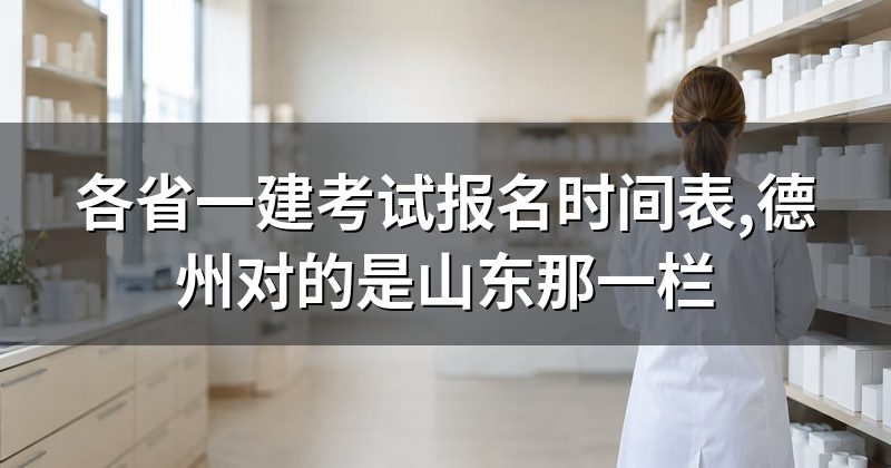 各省一建考试报名时间表,德州对的是山东那一栏
