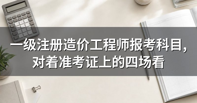 一级注册造价工程师报考科目,对着准考证上的四场看