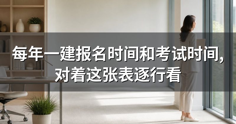 每年一建报名时间和考试时间,对着这张表逐行看