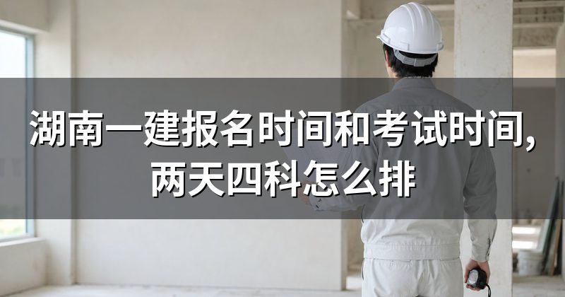 湖南一建报名时间和考试时间,两天四科怎么排