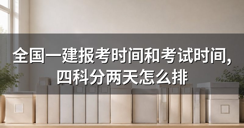 全国一建报考时间和考试时间,四科分两天怎么排