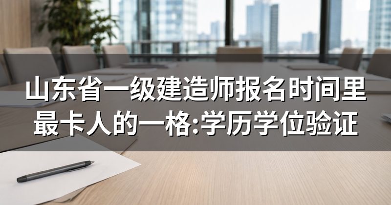 山东省一级建造师报名时间里最卡人的一格:学历学位验证