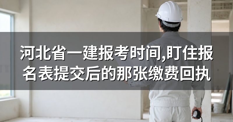 河北省一建报考时间,盯住报名表提交后的那张缴费回执