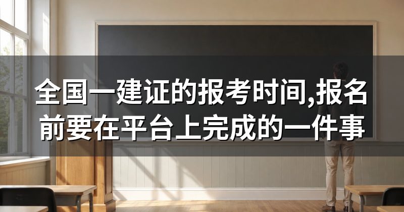 全国一建证的报考时间,报名前要在平台上完成的一件事