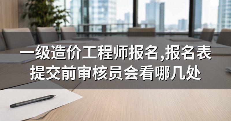 一级造价工程师报名,报名表提交前审核员会看哪几处