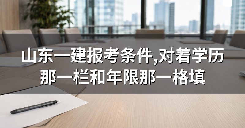 山东一建报考条件,对着学历那一栏和年限那一格填
