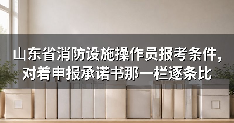 山东省消防设施操作员报考条件,对着申报承诺书那一栏逐条比