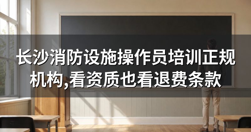 长沙消防设施操作员培训正规机构,看资质也看退费条款