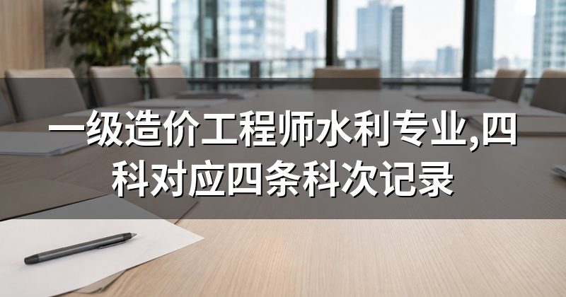 一级造价工程师水利专业,四科对应四条科次记录