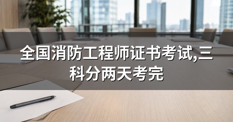 全国消防工程师证书考试,三科分两天考完