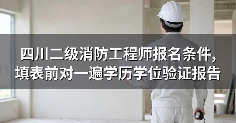 四川二级消防工程师报名条件,填表前对一遍学历学位验证报告