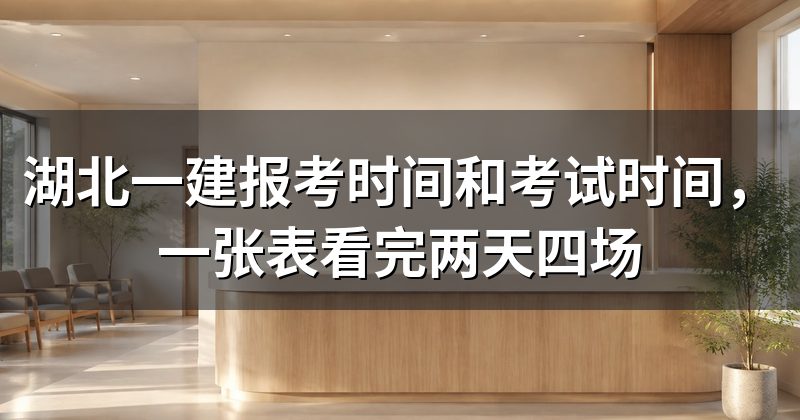 湖北一建报考时间和考试时间,一张表看完两天四场