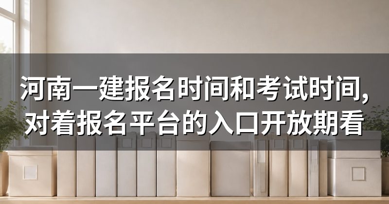 河南一建报名时间和考试时间,对着报名平台的入口开放期看