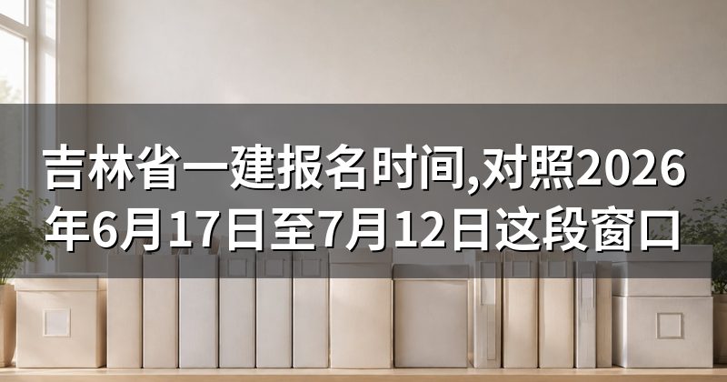 吉林省一建报名时间,对照2026年6月17日至7月12日这段窗口