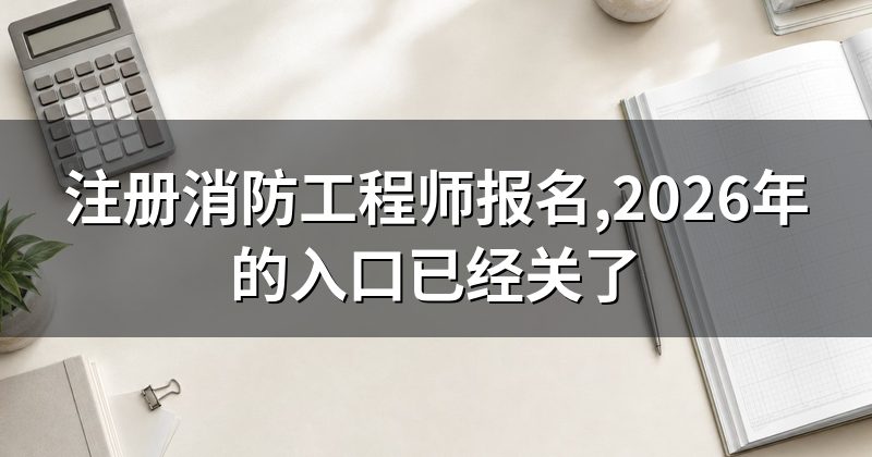 注册消防工程师报名,2026年的入口已经关了
