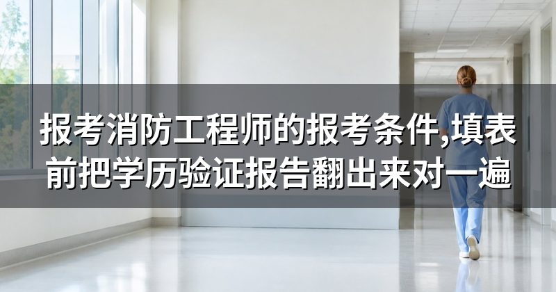 报考消防工程师的报考条件,填表前把学历验证报告翻出来对一遍