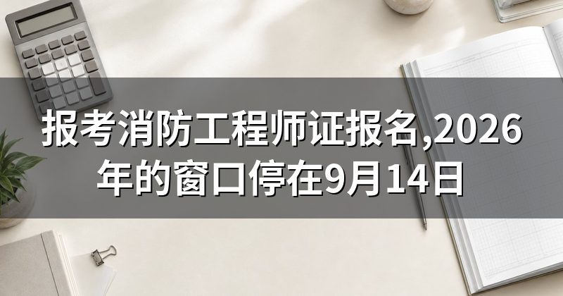 报考消防工程师证报名,2026年的窗口停在9月14日