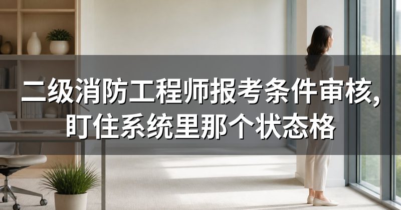 二级消防工程师报考条件审核,盯住系统里那个状态格