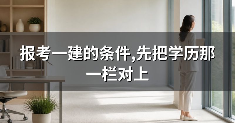 报考一建的条件,先把学历那一栏对上