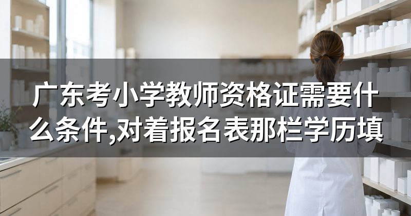 广东考小学教师资格证需要什么条件,对着报名表那栏学历填