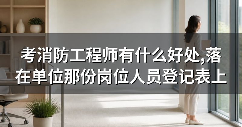 考消防工程师有什么好处,落在单位那份岗位人员登记表上