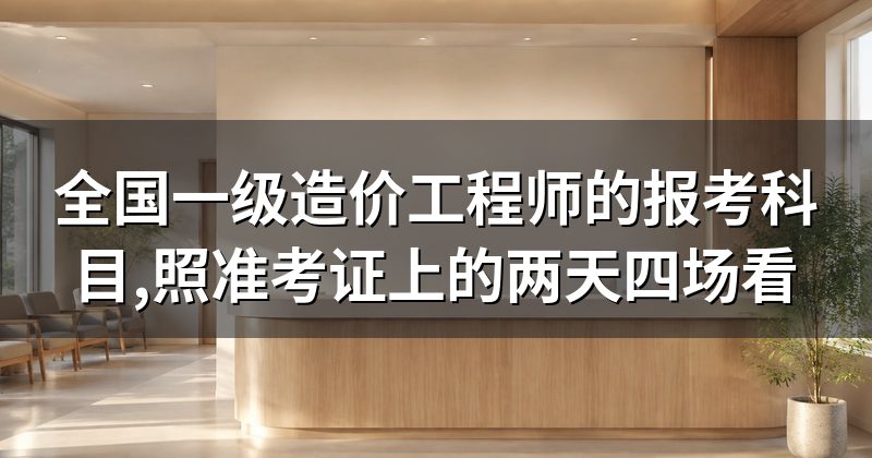 全国一级造价工程师的报考科目,照准考证上的两天四场看