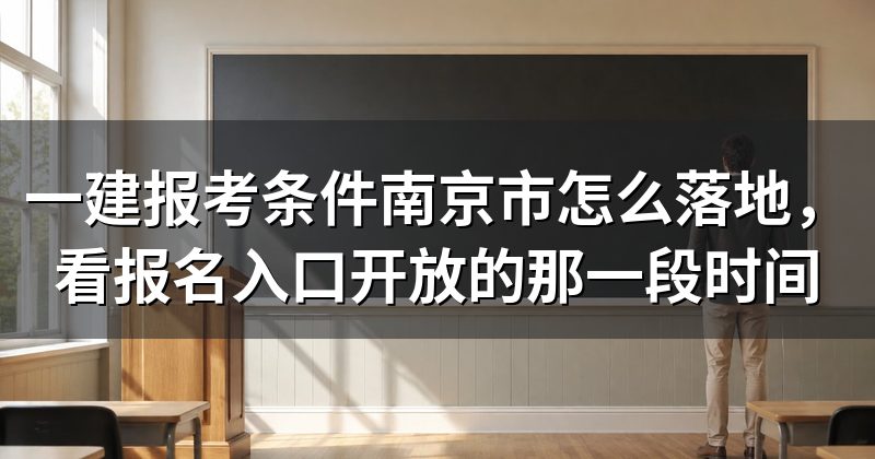 一建报考条件南京市怎么落地，看报名入口开放的那一段时间