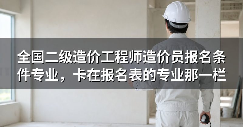 全国二级造价工程师造价员报名条件专业,卡在报名表的专业那一栏