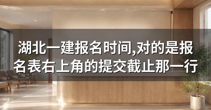 湖北一建报名时间,对的是报名表右上角的提交截止那一行