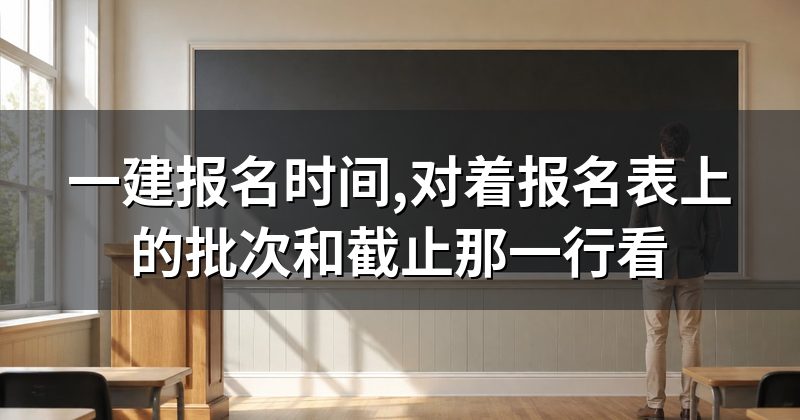 一建报名时间,对着报名表上的批次和截止那一行看