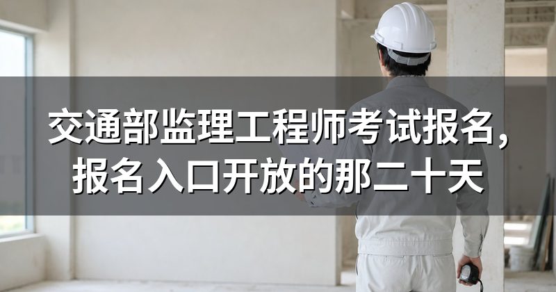 交通部监理工程师考试报名,报名入口开放的那二十天