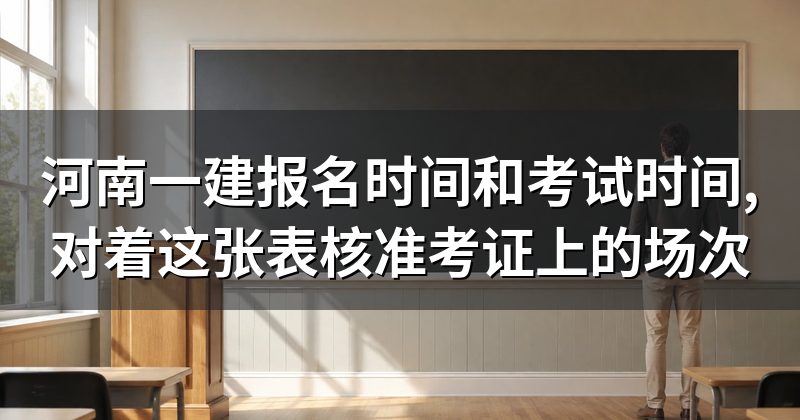 河南一建报名时间和考试时间,对着这张表核准考证上的场次