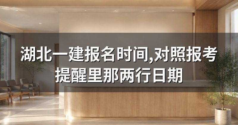 湖北一建报名时间,对照报考提醒里那两行日期